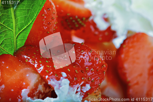 Image of Strawberries and lime leaf