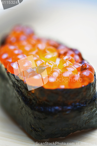 Image of Red caviar ikura sushi