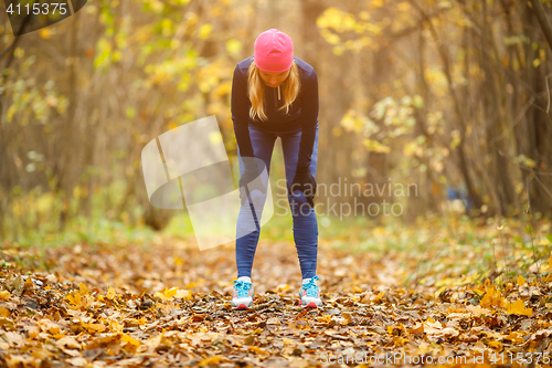 Image of Sportswoman playing sports in park