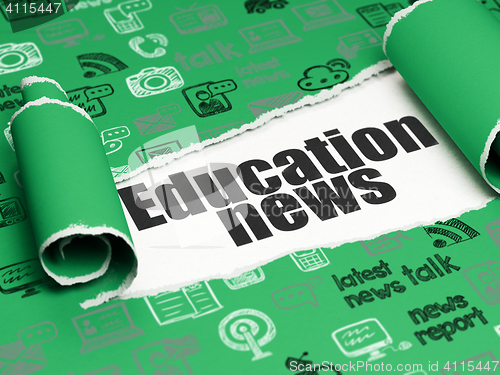 Image of News concept: black text Education News under the piece of  torn paper