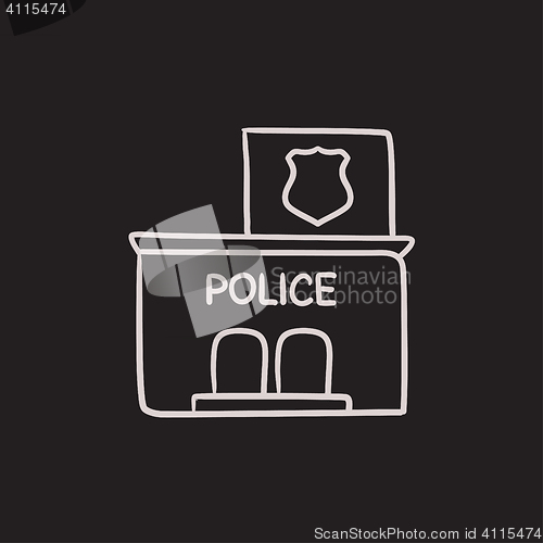 Image of Police station  sketch icon.