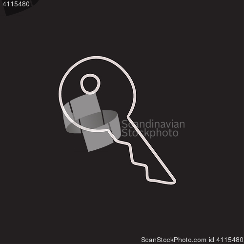 Image of Key for house sketch icon.