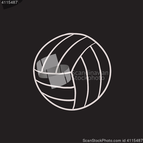 Image of Volleyball ball sketch icon.