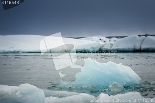 Image of Blue icebergs closeup