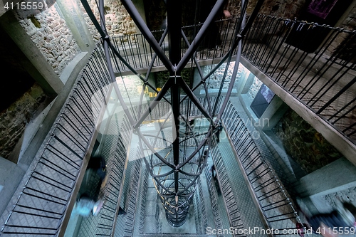 Image of Industrial staircase going up