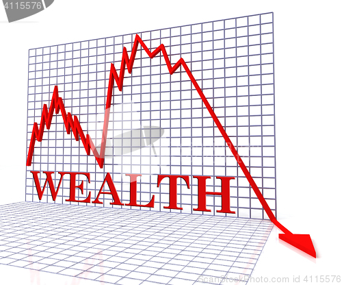 Image of Wealth Graph Negative Shows Downturn Fall And Graphic 3d Renderi