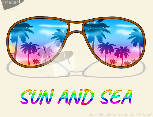 Image of Sun And Sea Shows Summer Holiday Or Vacation