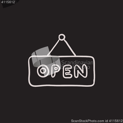 Image of Open sign sketch icon.