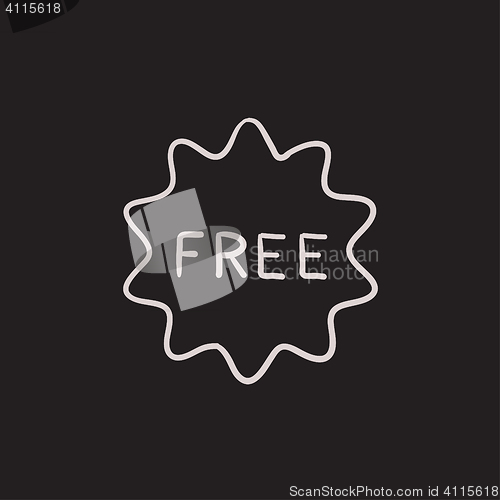 Image of Free tag sketch icon.