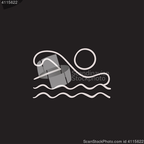 Image of Swimmer sketch icon.