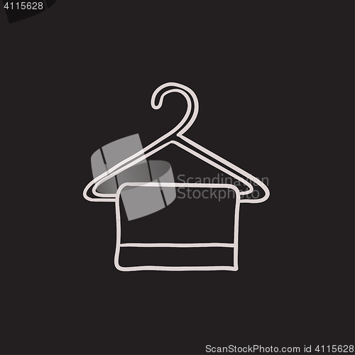 Image of Towel on hanger sketch icon.