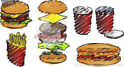 Image of Fast food illustrations