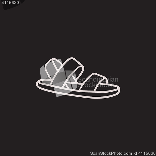 Image of Sandal sketch icon.