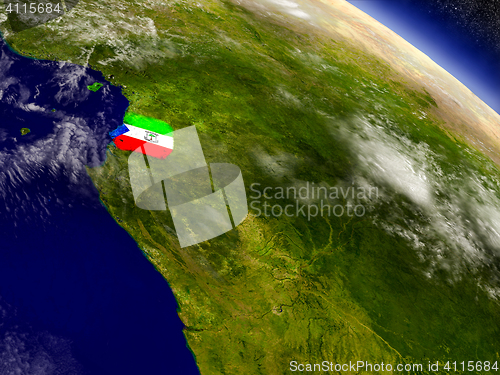 Image of Equatorial Guinea with embedded flag on Earth