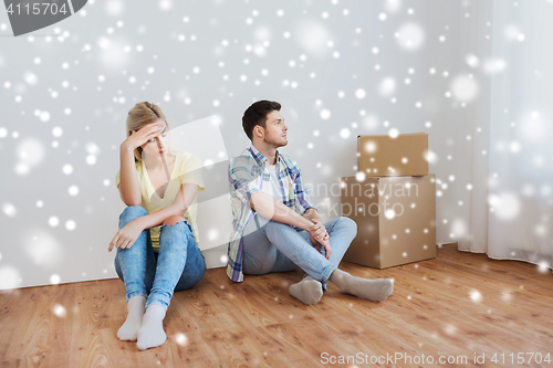 Image of unhappy couple having argument at home