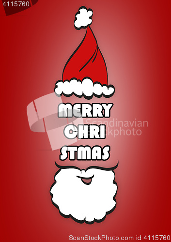 Image of Christmas Typographic Background. Merry Christmas. Santa