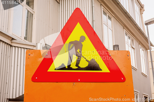 Image of Under construction sign in a street