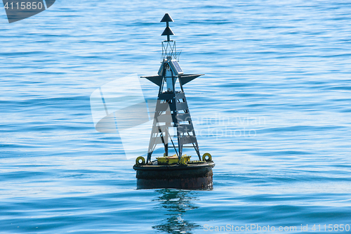 Image of Large buoy marker in the sea