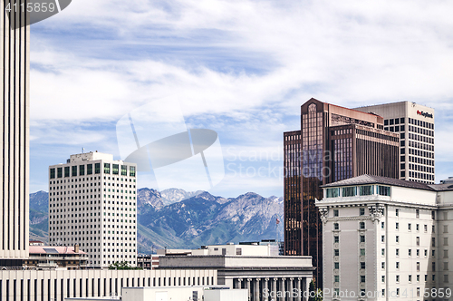 Image of Large buildings in an american city