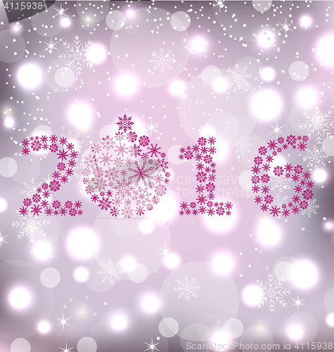 Image of Glitter New Year Card with Snowflakes