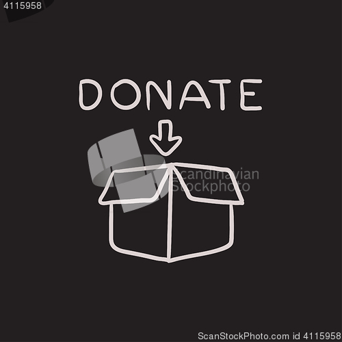 Image of Donation box sketch icon.