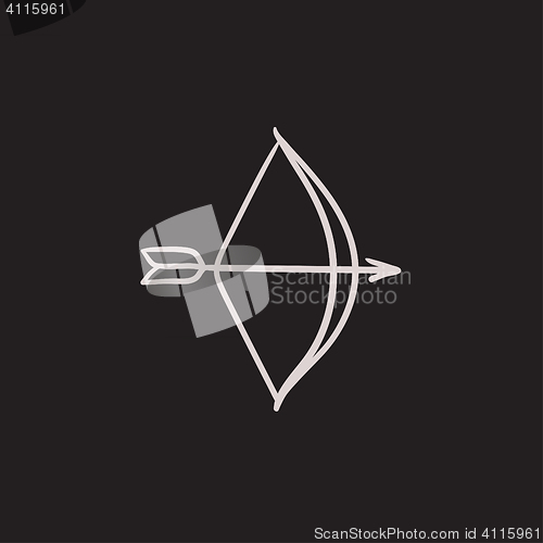 Image of Bow and arrow sketch icon.