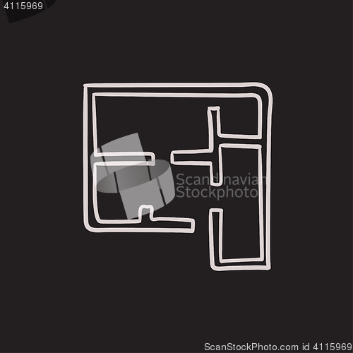 Image of Layout of the house sketch icon.