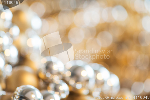 Image of christmas balls decoration or beads bokeh