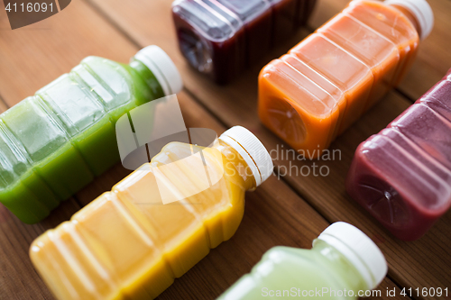 Image of bottles with different fruit or vegetable juices