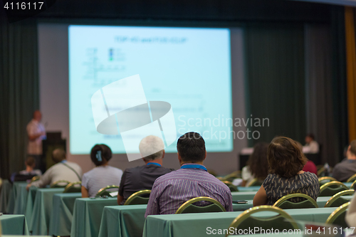 Image of Audience in lecture hall on scientific conference.