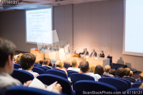 Image of Audience in lecture hall on scientific conference.