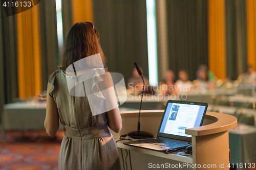 Image of Speaker at Business Conference and Presentation.