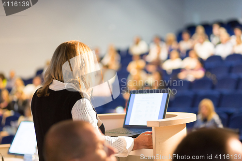 Image of Speaker at Business Conference and Presentation.