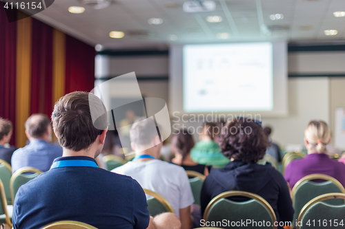 Image of Audience in lecture hall on scientific conference.