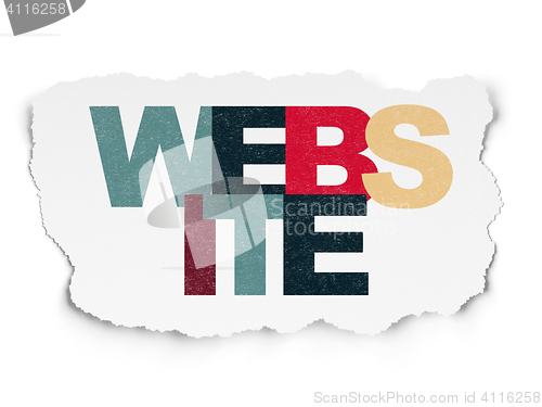 Image of Web design concept: Website on Torn Paper background