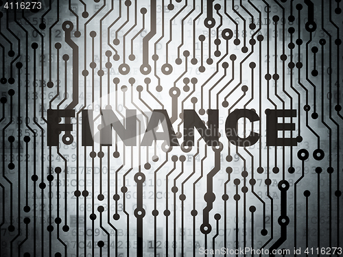 Image of Banking concept: circuit board with Finance