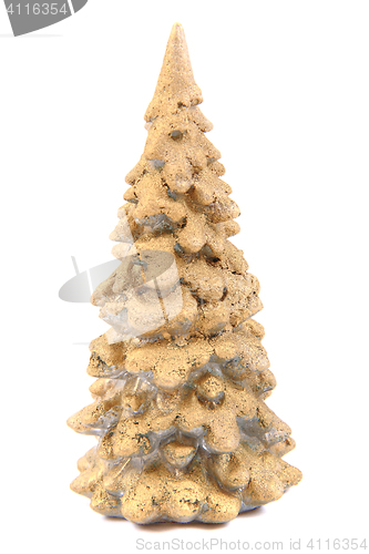Image of gold christmas tree isolated