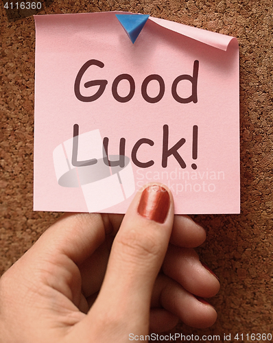 Image of Good Luck Message Shows Best Wishes