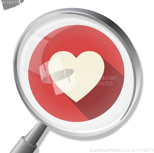 Image of Heart Magnifier Shows In Love And Healthcare