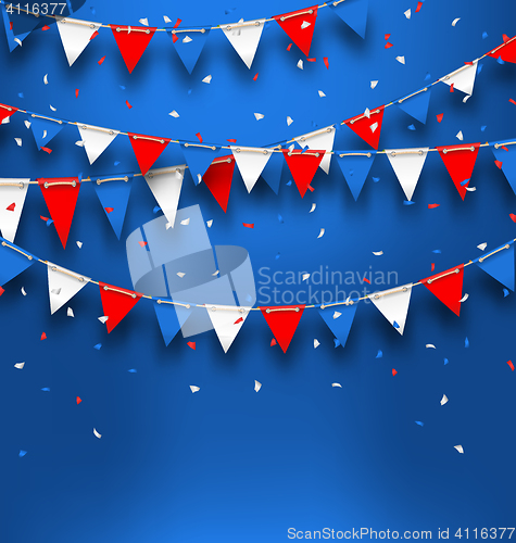 Image of Bright Background with Bunting Flags for American Holidays