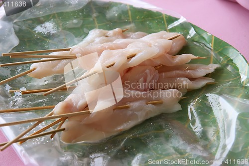 Image of Raw fish skewers