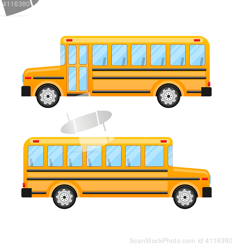 Image of School Bus Isolated on White Background