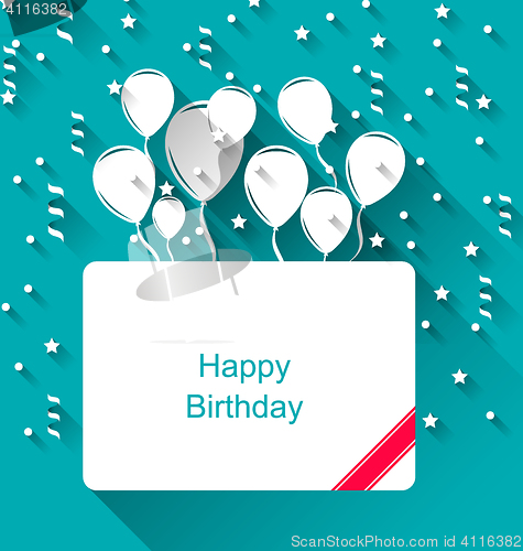 Image of Greeting Invitation with Balloons for Happy Birthday