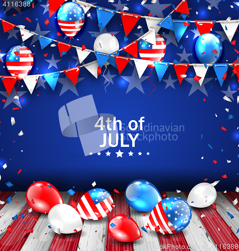 Image of Colorful Template for American Independence Day