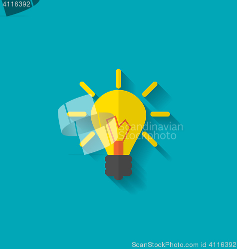 Image of Flat Icon of Lamp