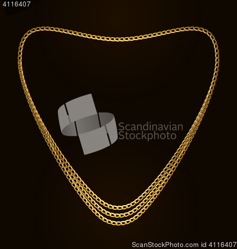 Image of Beautiful Golden Chain of Heart Shape