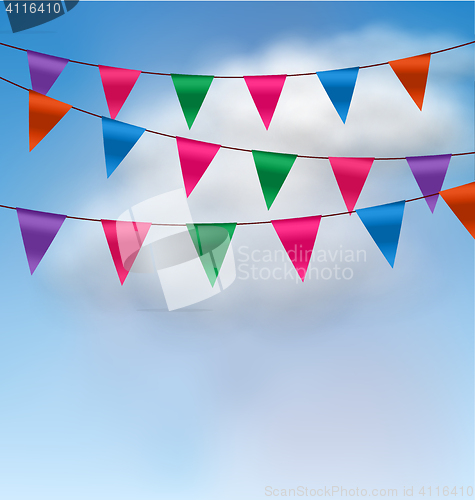 Image of Multicolored Buntings Flags Garlands