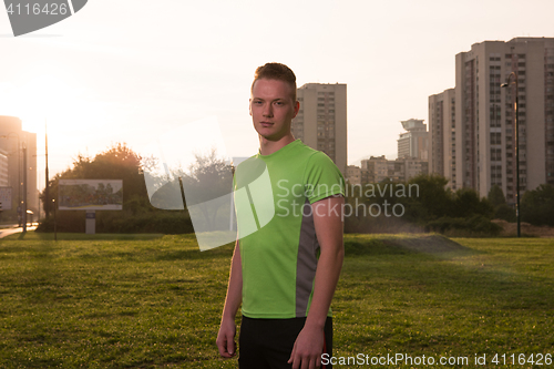 Image of portrait of a young man on jogging