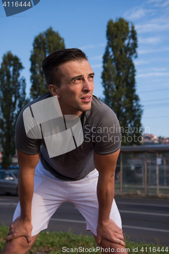 Image of portrait of a young man on jogging