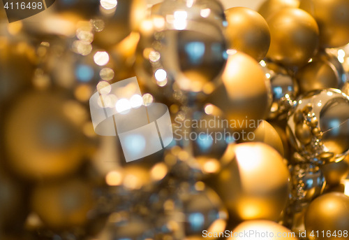 Image of golden christmas decoration or garland of beads